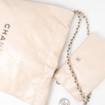 CHANEL Handbag 22P Ecru (nude) Small Calfskin Quilted 22 Bag - Redeluxe