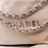 CHANEL Handbag 22P Ecru (nude) Small Calfskin Quilted 22 Bag - Redeluxe