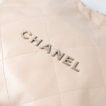 CHANEL Handbag 22P Ecru (nude) Small Calfskin Quilted 22 Bag - Redeluxe