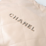 CHANEL Handbag 22P Ecru (nude) Small Calfskin Quilted 22 Bag - Redeluxe