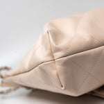 CHANEL Handbag 22P Ecru (nude) Small Calfskin Quilted 22 Bag - Redeluxe