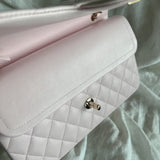 CHANEL Handbag 22P Light Pink Caviar Quilted Classic Flap Medium LGHW - Redeluxe