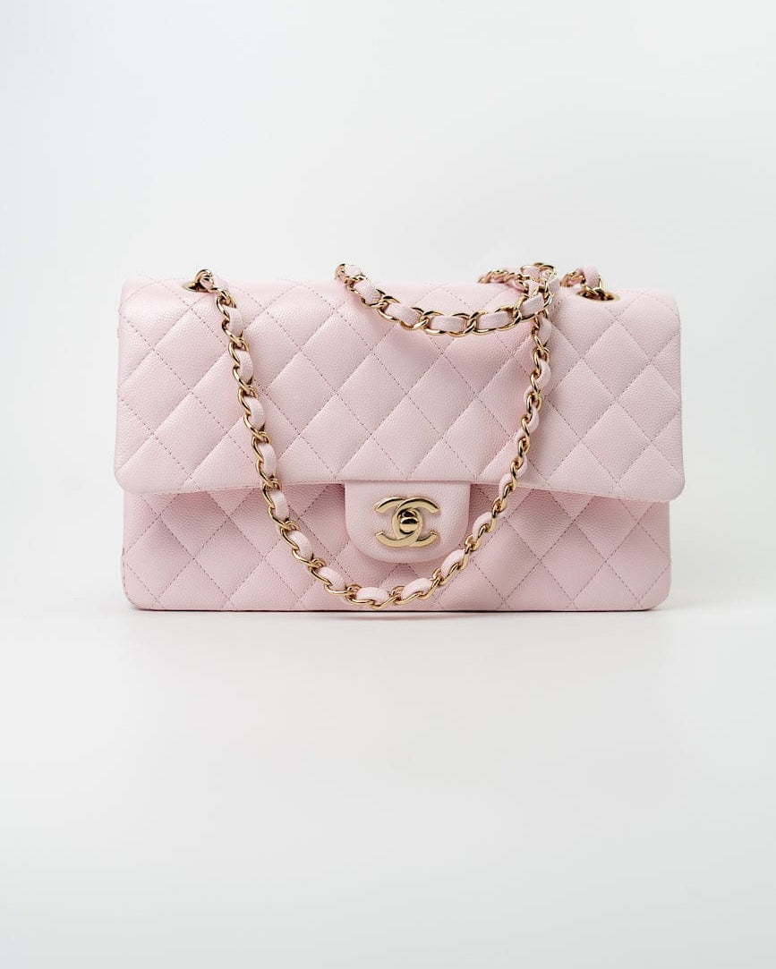 CHANEL Handbag 22P Light Pink Caviar Quilted Classic Flap Medium LGHW - Redeluxe