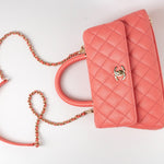 CHANEL Handbag 22P Pink Caviar Quilted Coco Handle Small LGHW - Redeluxe