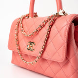 CHANEL Handbag 22P Pink Caviar Quilted Coco Handle Small LGHW - Redeluxe