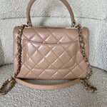 CHANEL Handbag 22S Beige Lambskin Quilted Trendy CC Light Gold Hardware - Redeluxe