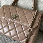 CHANEL Handbag 22S Beige Lambskin Quilted Trendy CC Light Gold Hardware - Redeluxe