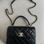 CHANEL Handbag 22S Black Lambskin Quilted Trendy CC Small LGHW - Redeluxe