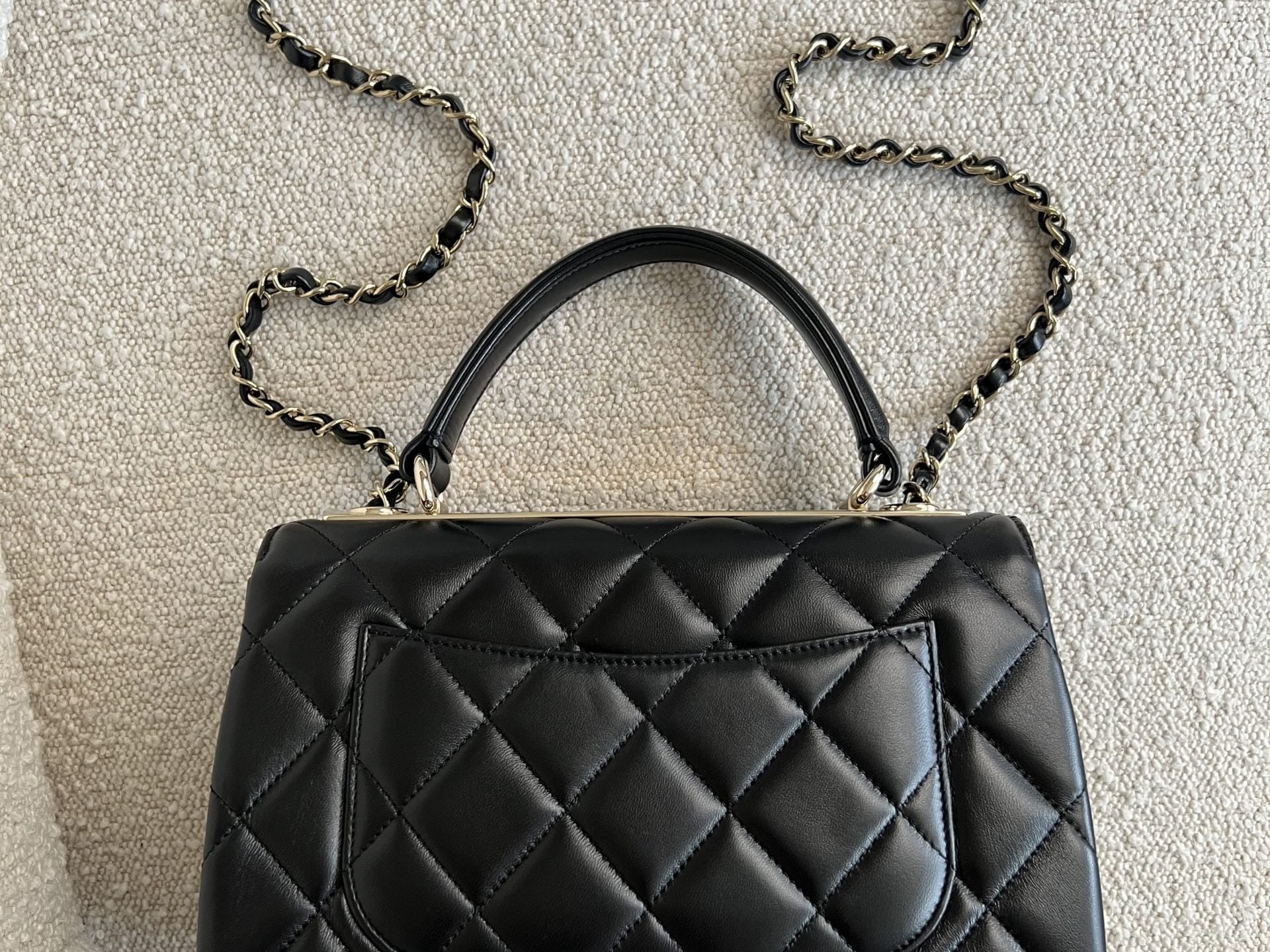 CHANEL Handbag 22S Black Lambskin Quilted Trendy CC Small LGHW - Redeluxe