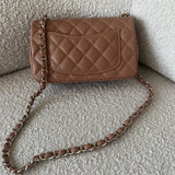 CHANEL Handbag 22S Caramel Mini Rectangular Lambskin Quilted LGHW - Redeluxe