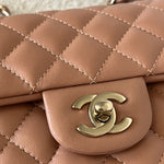 CHANEL Handbag 22S Caramel Mini Rectangular Lambskin Quilted LGHW - Redeluxe