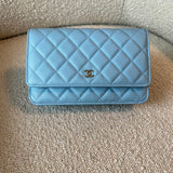 CHANEL Handbag 22S Light Blue Caviar Quilted Wallet On Chain (WOC) - Redeluxe