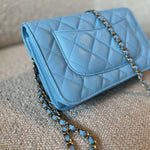 CHANEL Handbag 22S Light Blue Caviar Quilted Wallet On Chain (WOC) - Redeluxe