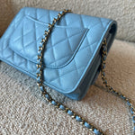 CHANEL Handbag 22S Light Blue Caviar Quilted Wallet On Chain (WOC) - Redeluxe