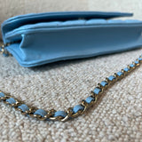 CHANEL Handbag 22S Light Blue Caviar Quilted Wallet On Chain (WOC) - Redeluxe