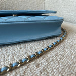 CHANEL Handbag 22S Light Blue Caviar Quilted Wallet On Chain (WOC) - Redeluxe