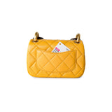 CHANEL Handbag 23A Mini Yellow Lambskin Quilted and Weng Wood Flap Bag - Redeluxe