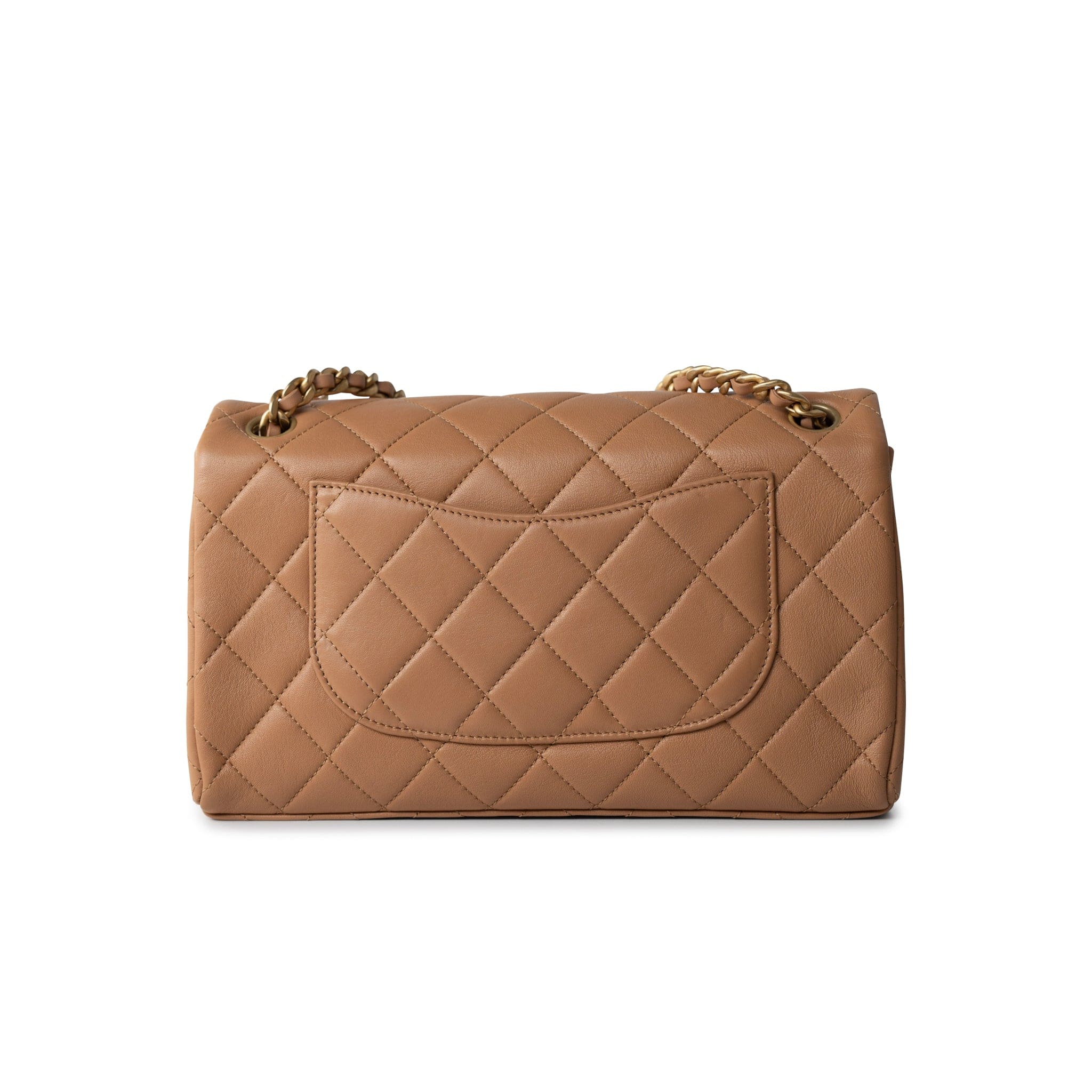 CHANEL Handbag 23P Caramel Quilted Chanel Chain Single Flap Bag Antique Gold Hardware - Redeluxe