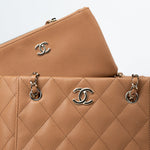 CHANEL Handbag 23P Small Caramel Caviar Quilted Shopping Bag Light Gold Hardware - Redeluxe