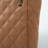 CHANEL Handbag 23P Small Caramel Caviar Quilted Shopping Bag Light Gold Hardware - Redeluxe