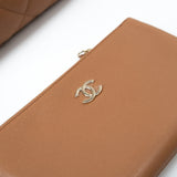 CHANEL Handbag 23P Small Caramel Caviar Quilted Shopping Bag Light Gold Hardware - Redeluxe