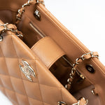 CHANEL Handbag 23P Small Caramel Caviar Quilted Shopping Bag Light Gold Hardware - Redeluxe