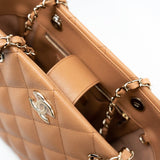 CHANEL Handbag 23P Small Caramel Caviar Quilted Shopping Bag Light Gold Hardware - Redeluxe