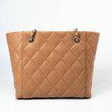 CHANEL Handbag 23P Small Caramel Caviar Quilted Shopping Bag Light Gold Hardware - Redeluxe