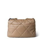 CHANEL Handbag beige 21S Dark Beige Lambskin Quilted 19 Flap Medium/Large - Redeluxe