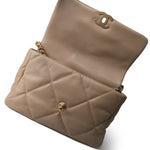 CHANEL Handbag beige 21S Dark Beige Lambskin Quilted 19 Flap Medium/Large - Redeluxe