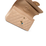 CHANEL Handbag Beige Clair Caviar Quilted Classic Flap Small Gold Hardware - Redeluxe