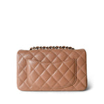 CHANEL Handbag Beige Light Caramel Quilted Mini Rectangular Silver Hardware - Redeluxe