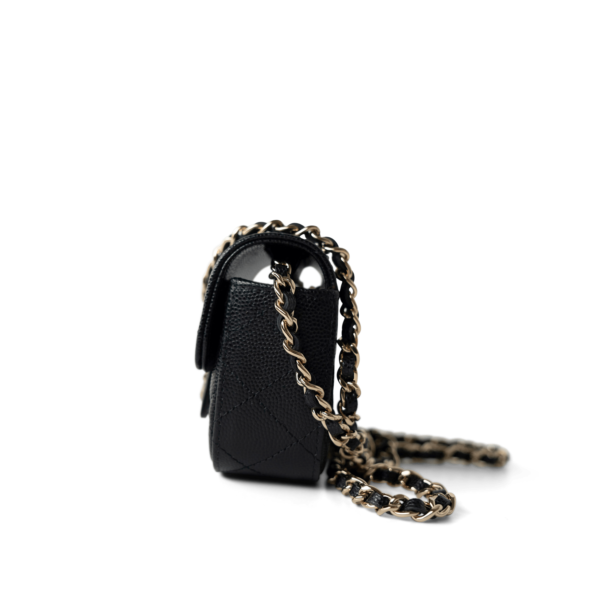 CHANEL Handbag Black 22C Mini Vanity Caviar Quilted Black (micro size) - Redeluxe
