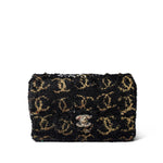 CHANEL Handbag Black 23B Black Multicolor Reversible Sequins Single Flap Bag - Redeluxe