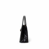 CHANEL Handbag Black 23K Shiny Black Aged Calfskin Quilted Nano Kelly Shopping Bag - Redeluxe