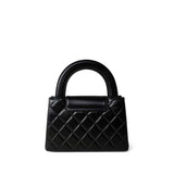 CHANEL Handbag Black 23K Shiny Black Aged Calfskin Quilted Nano Kelly Shopping Bag - Redeluxe