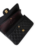 CHANEL Handbag Black Black Caviar Quilted Classic Flap Medium Gold Hardware - Redeluxe