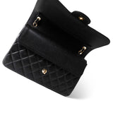 CHANEL Handbag Black Black Caviar Quilted Jumbo Classic Flap Gold Hardware - Redeluxe