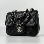 CHANEL Handbag Black Mini Square Caviar Quilted Single Flap SHW - Redeluxe