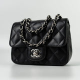 CHANEL Handbag Black Mini Square Caviar Quilted Single Flap SHW - Redeluxe