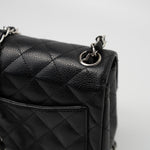 CHANEL Handbag Black Mini Square Caviar Quilted Single Flap SHW - Redeluxe