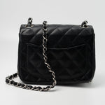 CHANEL Handbag Black Mini Square Caviar Quilted Single Flap SHW - Redeluxe