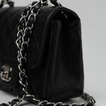 CHANEL Handbag Black Mini Square Caviar Quilted Single Flap SHW - Redeluxe