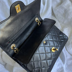 CHANEL Handbag Black Vintage Lambskin Quilted Double Flap Small GHW - Redeluxe