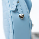 CHANEL Handbag Blue 22S CC In Love Blue Lambskin Quilted Large Heart Bag Light Gold Hardware - Redeluxe