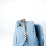 CHANEL Handbag Blue 22S CC In Love Blue Lambskin Quilted Large Heart Bag Light Gold Hardware - Redeluxe