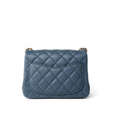 CHANEL Handbag Blue 23K Blue Lambskin Quilted Mini Square Pearl Crush Antique Gold Hardware - Redeluxe