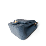 CHANEL Handbag Blue 23K Blue Lambskin Quilted Mini Square Pearl Crush Antique Gold Hardware - Redeluxe