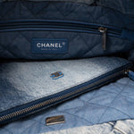 CHANEL Handbag Blue 23P Denim Quilted 22 Small Drawstring Bag - Redeluxe