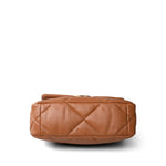 CHANEL Handbag Brown 23B Caramel Lambskin Quilted 19 Flap Small Mixed Hardware - Redeluxe